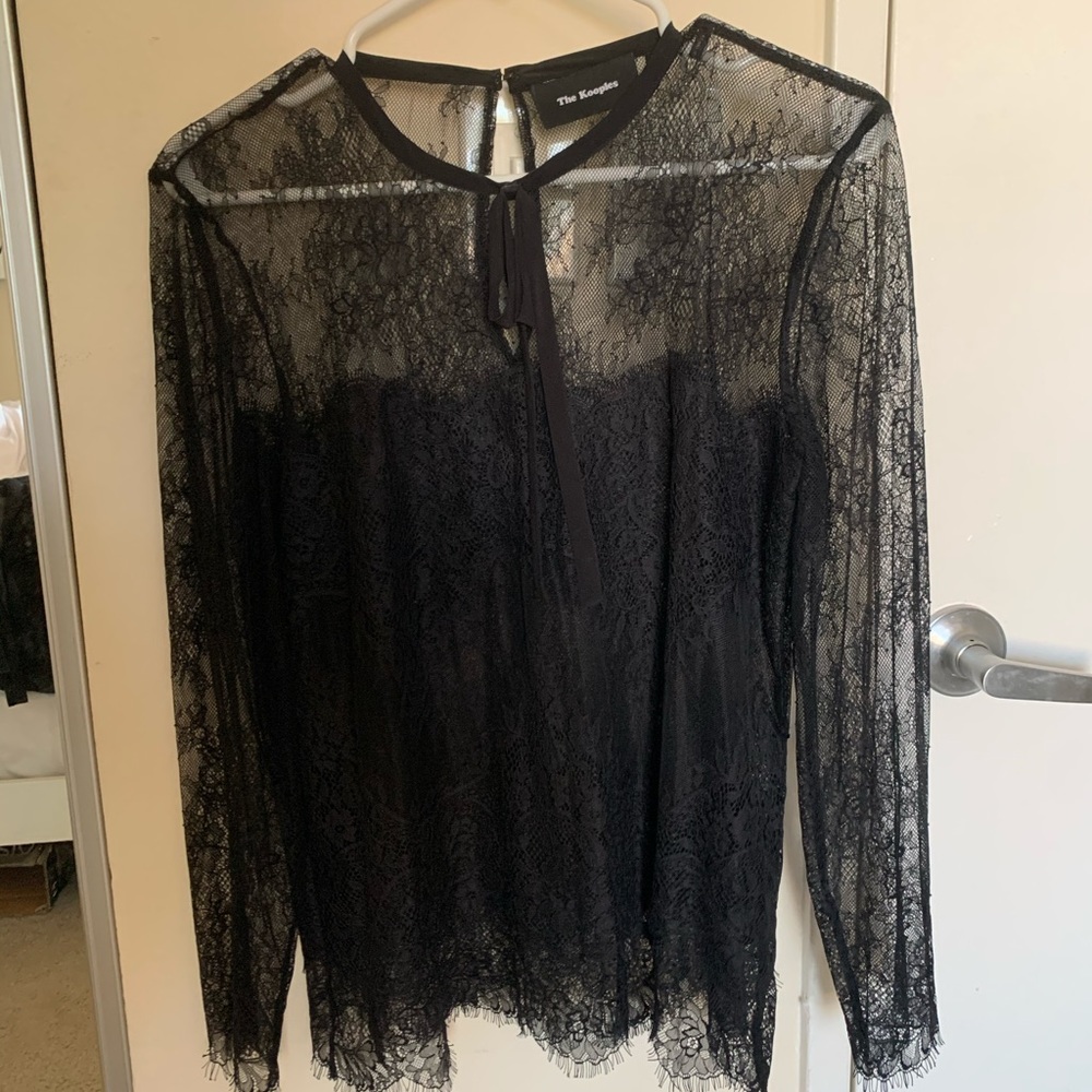 The Kooples Sheer Italian Lace Blouse